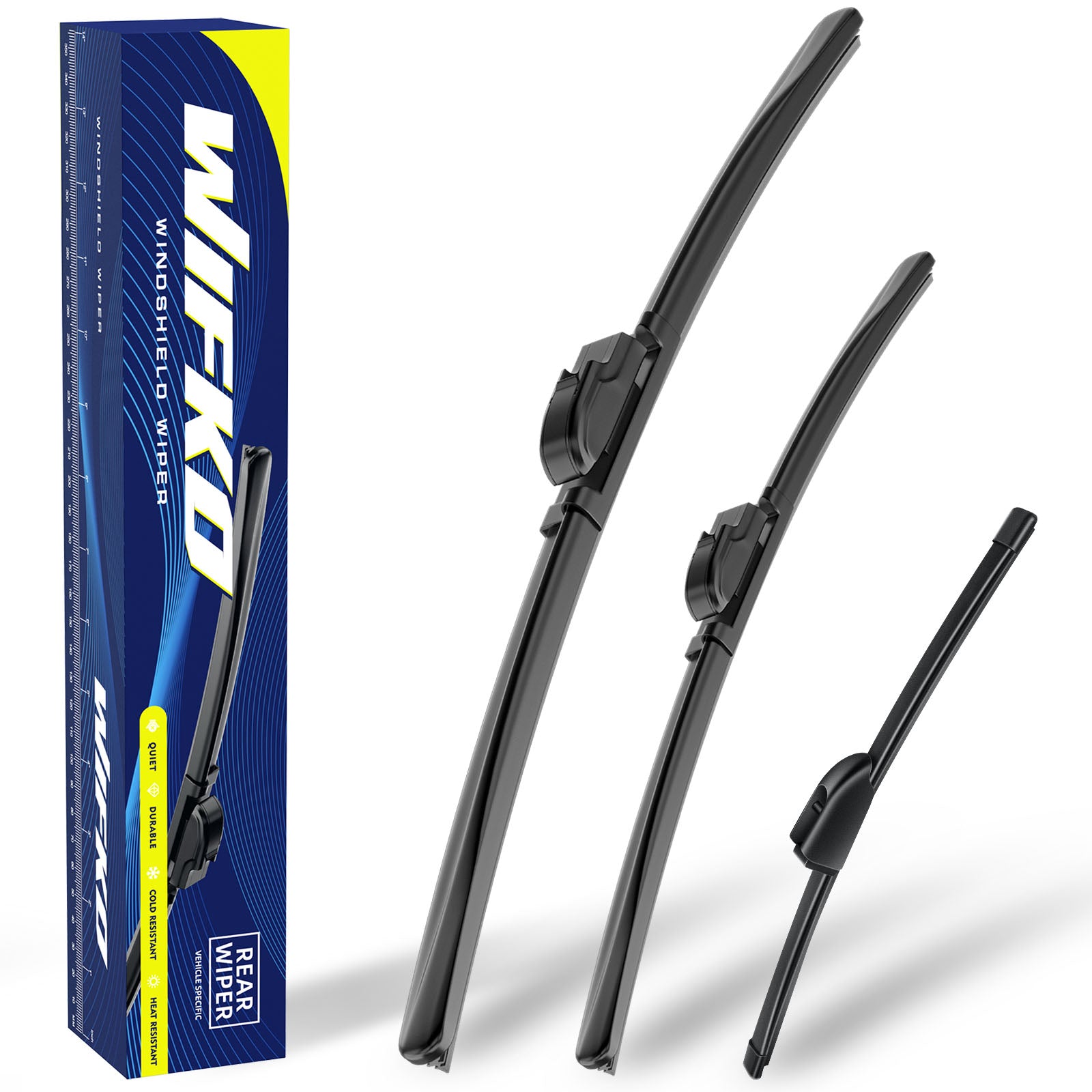 Wifko Wiper for Hyundai Hyundai i30 2013 2014 2015 2016 Front Pair + Rear, Easy Install windshield wiper blades