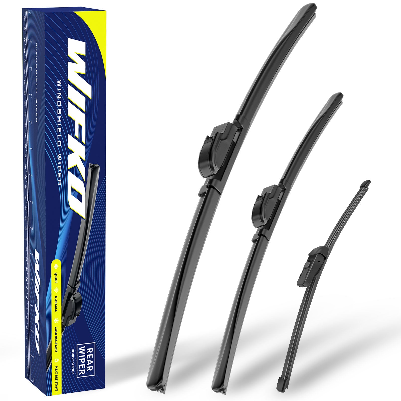 Wifko Wiper Blades for SANTA FE 2024 2025 2026 Front Pair + Rear, Easy Install