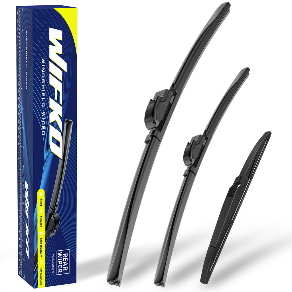 Wifko Wiper for Hyundai Hyundai i10 2020 2021 2022 2023 2024 Front Pair + Rear, Easy Install windshield wiper blades