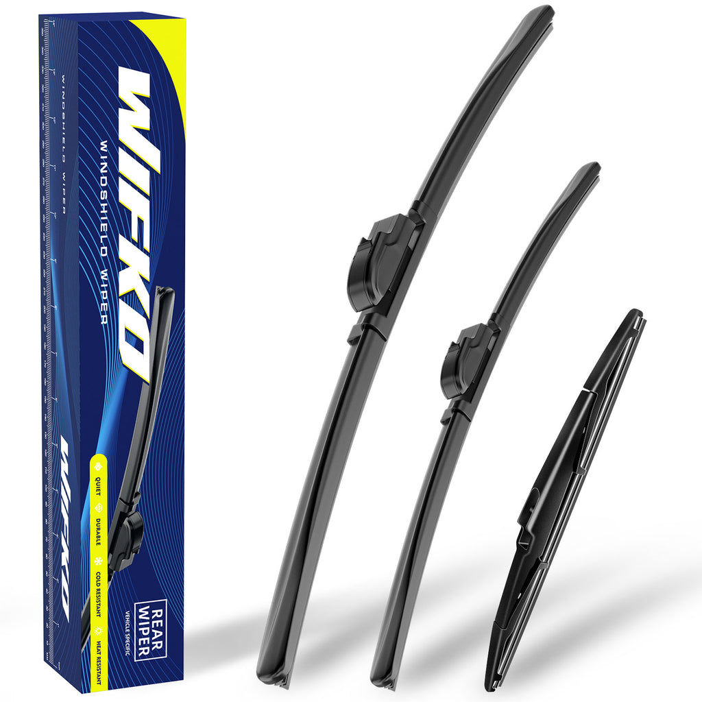 Wifko Wiper Front Pair + Rear, Easy Install windshield wiper blades