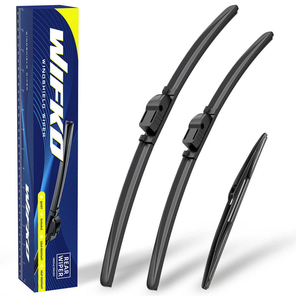 Wifko Windshield Wiper Blades for Ford Focus MK2 Kombi Turnier 2004-2010, Front and Rear Replacement