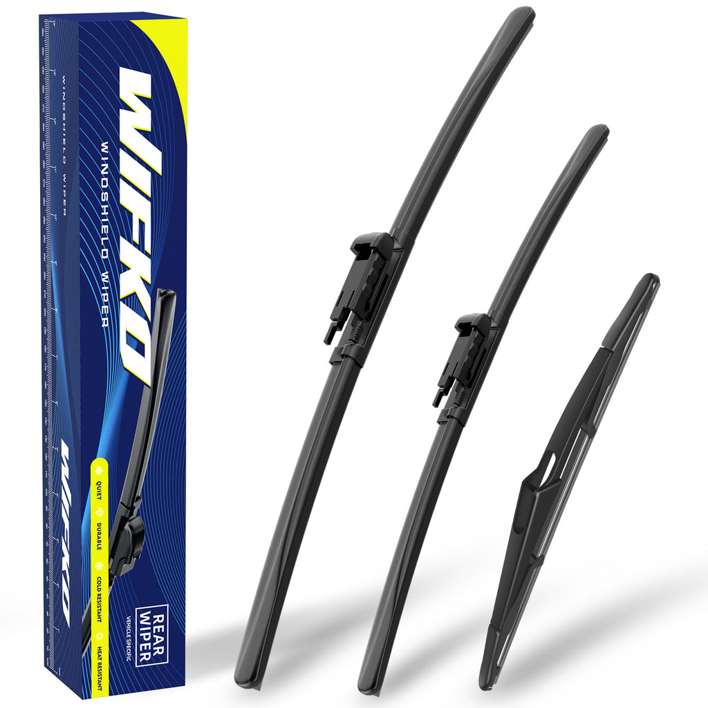 Wifko Wiper Blades for Hyundai BAYON 2021 2022 2023 2024 2025 2026 Front Pair + Rear, Easy Install