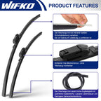 Wiper Blades for BMW X3 2018-2024, Front Pair + Rear, Easy Install