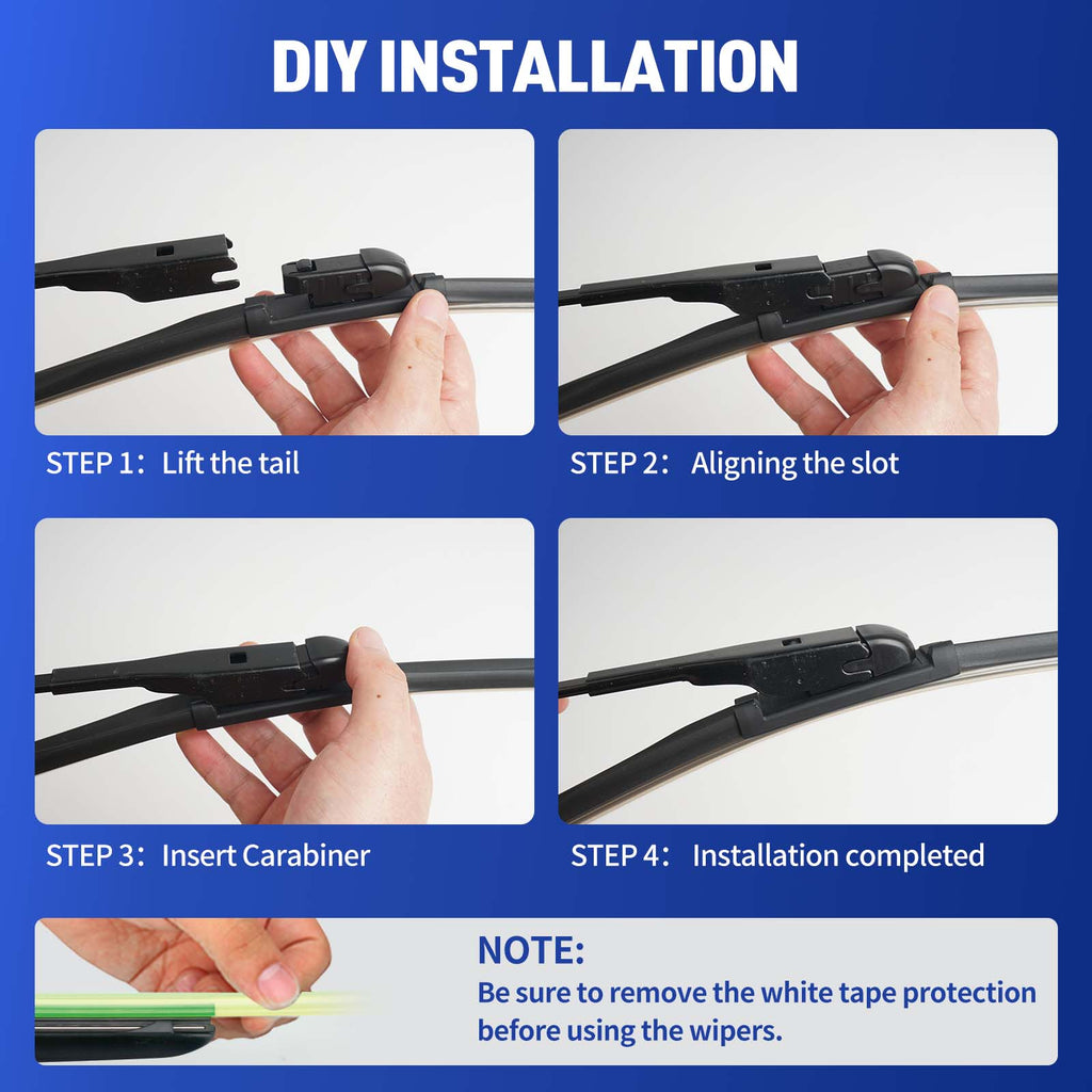 Wiper Blades for BMW X3 2018-2024, Front Pair + Rear, Easy Install