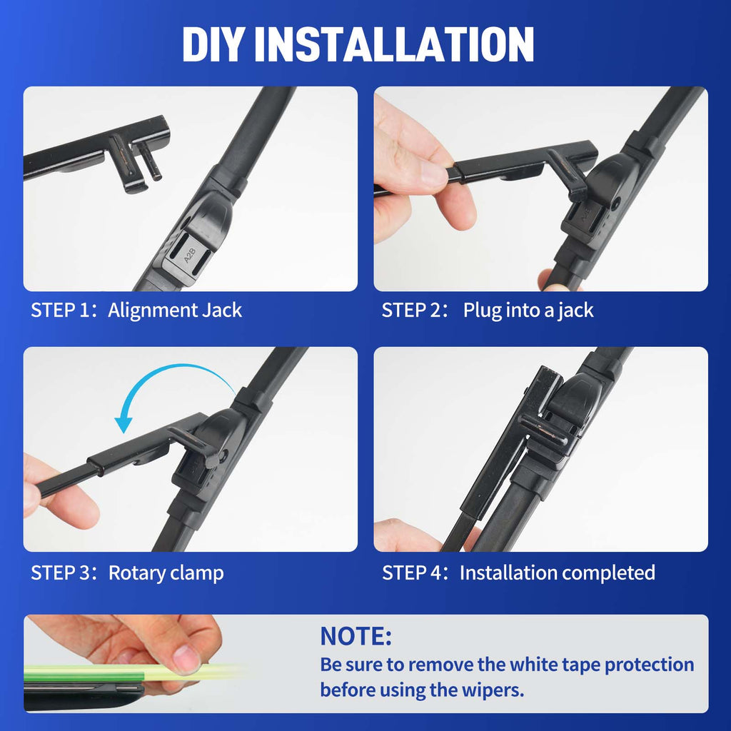 Wiper Blades for BMW 6 2011-2017, Front Pair, Easy Install
