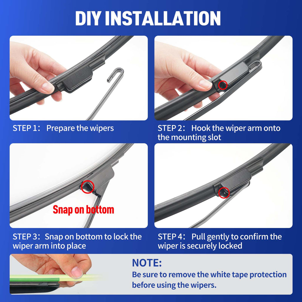 Wifko Windshield Wiper Blades for Honda Jazz 2021-2026, Front and Rear Replacement