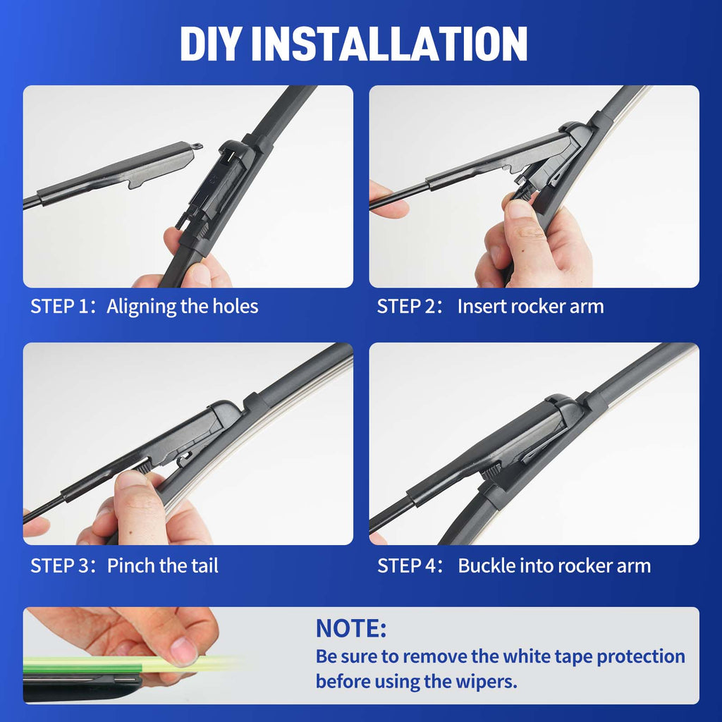 Wiper Blades for BMW 4 2014-2020, Front Pair, Easy Install