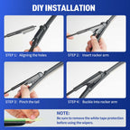 Wiper Blades for BMW 4 2014-2020, Front Pair, Easy Install