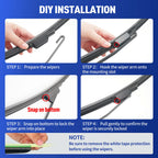 Wifko Windshield Wiper Blades for Honda Jazz 2016-2020, Front and Rear Replacement